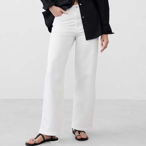 NWT Banana Republic Factory High-Rise Straight Jeans Sz 30/10 White - Picture 1 of 2